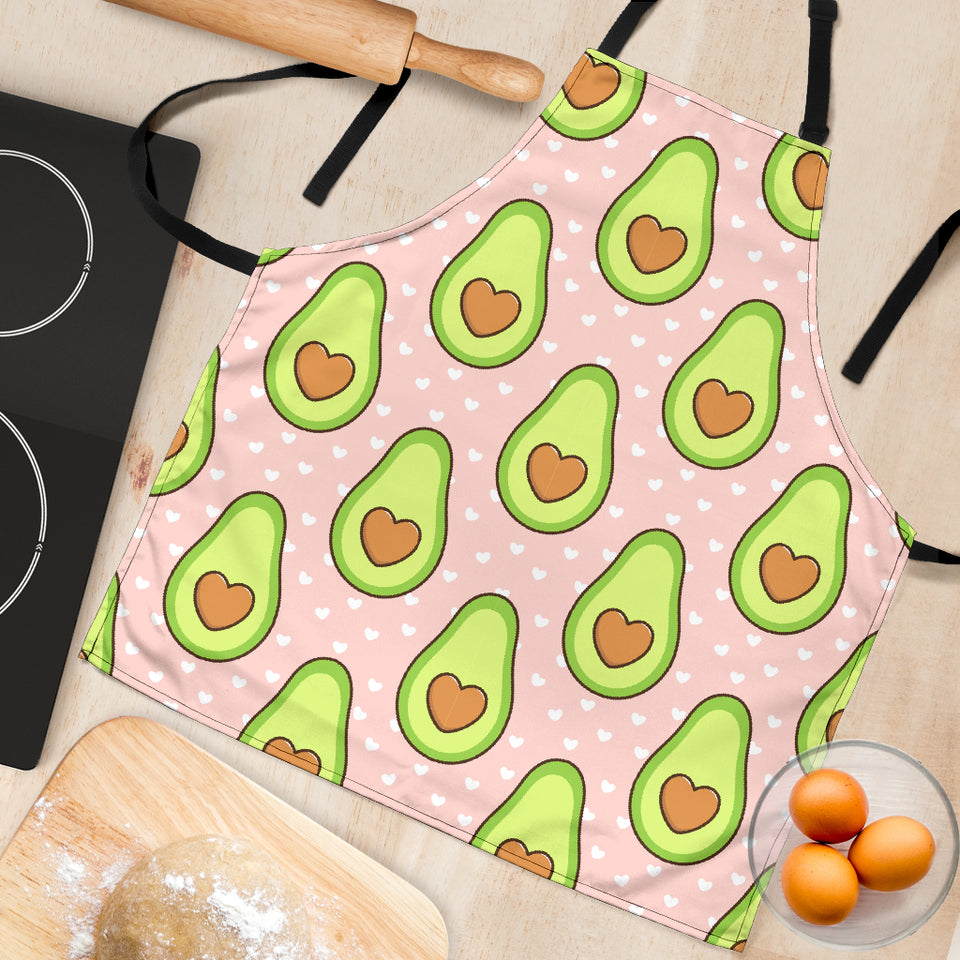 Avocado Heart Pink Background Adjustable Apron