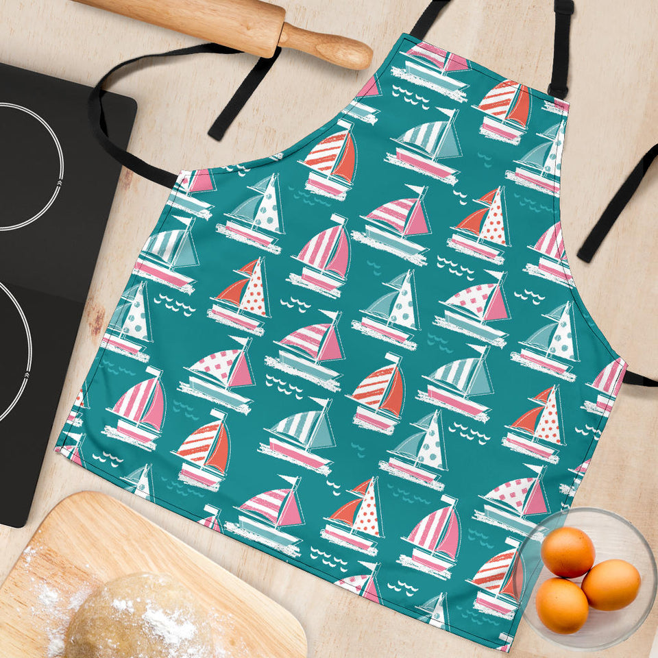 Cute Sailboat Pattern Adjustable Apron