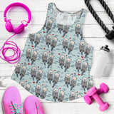 Lovely Sea Otter Pattern Women Racerback Tank Top