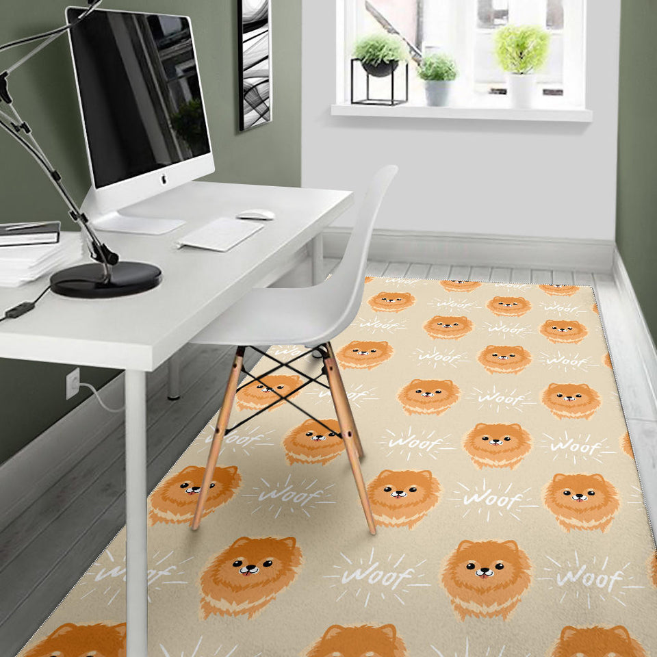 Cute Brown Pomeranian Puppy  Area Rug