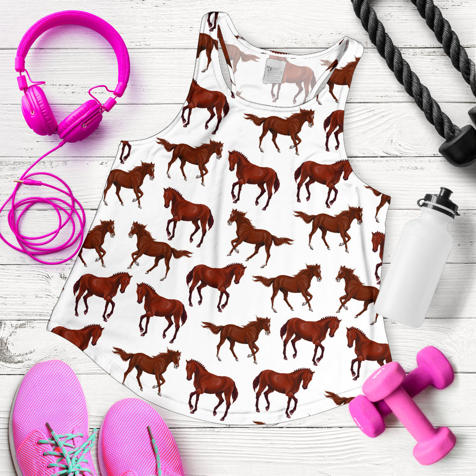 Horses running pattern background Women Racerback Tank Top