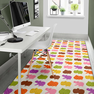 Hippopotamus Pattern Print Design 01 Area Rug