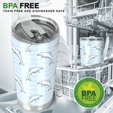 Dolphin Blue Striped Background Tumbler