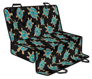 Sea Turtle Blue Stone Pattern Dog Car Seat Covers