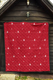 Christmas Tree Star Snow Red Background Premium Quilt