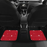 Christmas Tree Star Snow Red Background Front And Back Car Mats