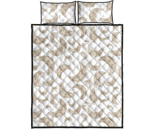 Cool gold moon abstract pattern Quilt Bed Set