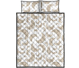 Cool gold moon abstract pattern Quilt Bed Set