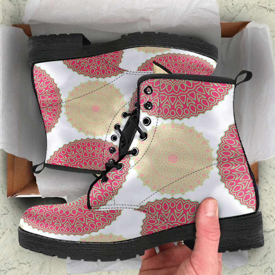 Circle Indian Pattern Leather Boots