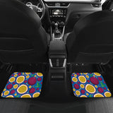 Passion Fruit Blue Background Front And Back Car Mats