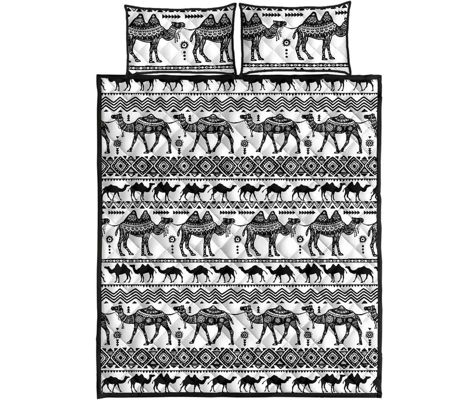 Camel polynesian tribal pattern Quilt Bed Set