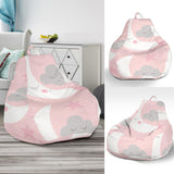 Cute Moon Cloud Star Pattern Pink Dot Background Bean Bag Cover