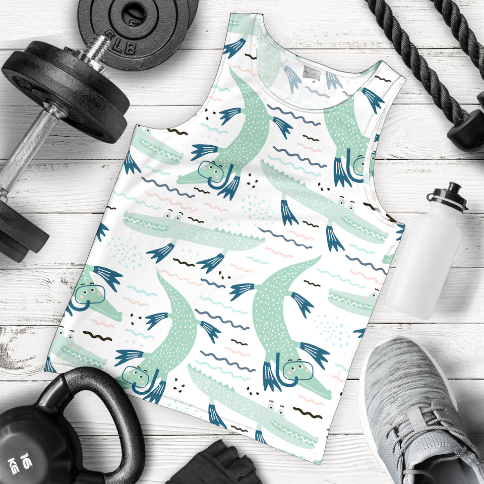 Crocodile diver pattern Men Tank Top