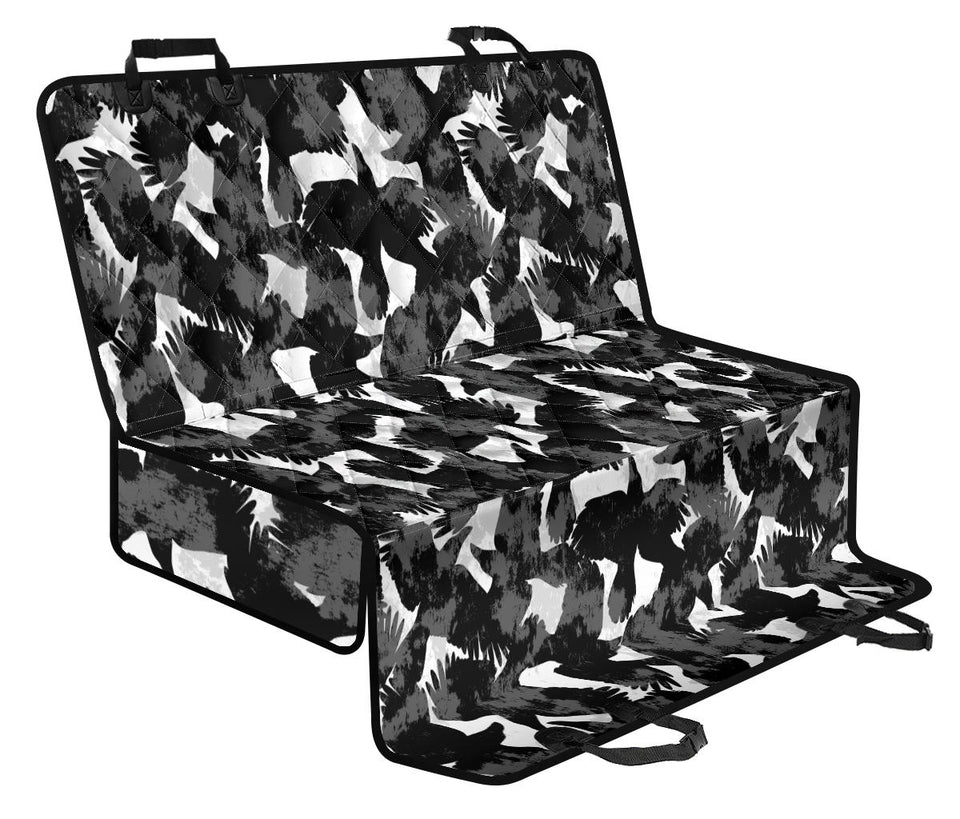 Crow Illustration Pattern Dog Car Seat Covers