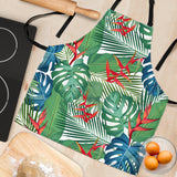 Heliconia Palm And Monstera  Leaves Pattern Adjustable Apron