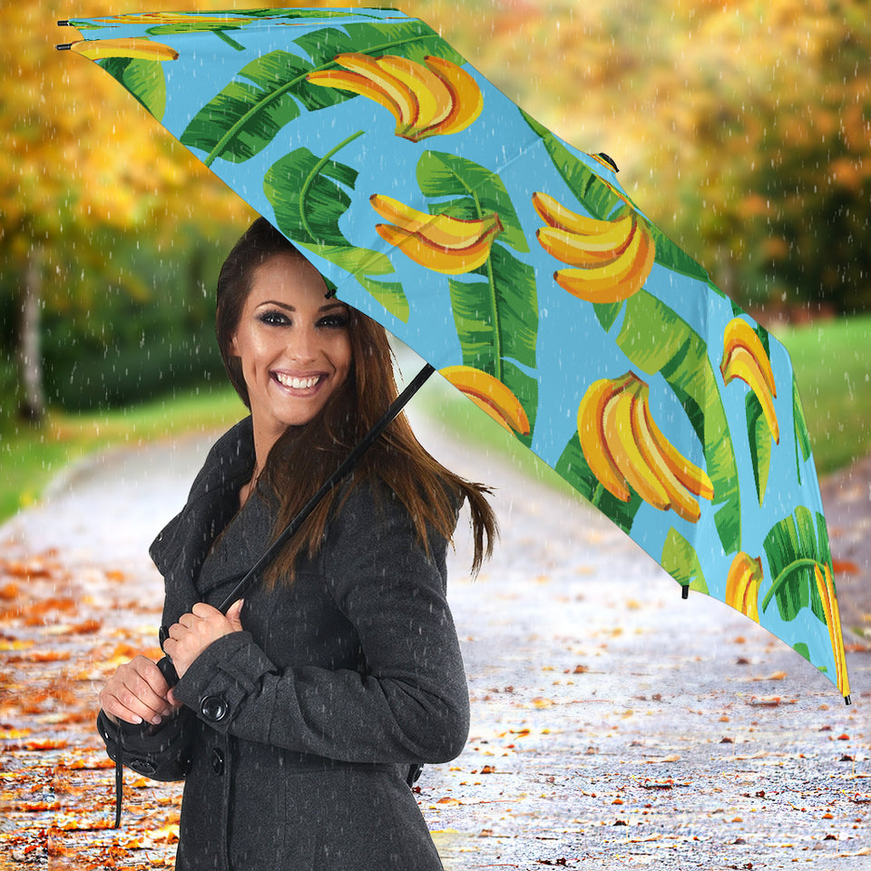 Banana Leaves Banana Design Pattern Umbrella