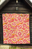 Tropical Grapefruit Pattern Premium Quilt