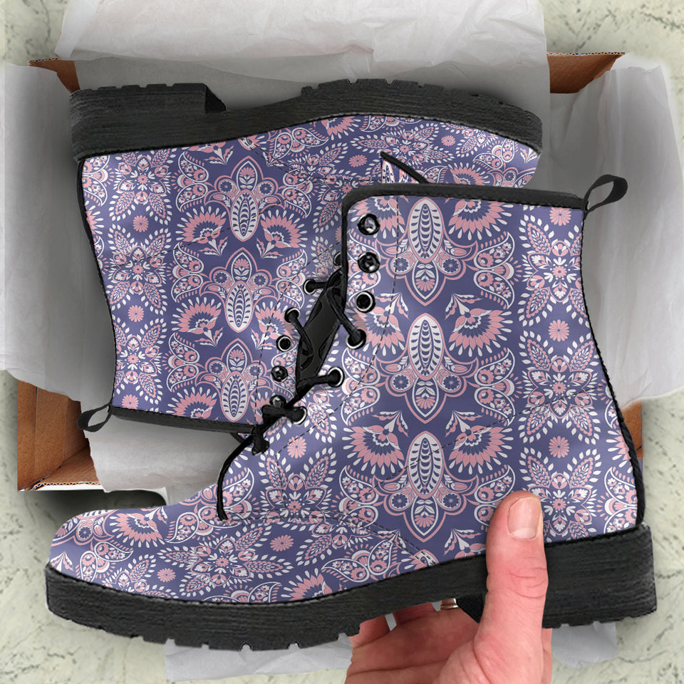 Indian Batik Style Pattern Leather Boots