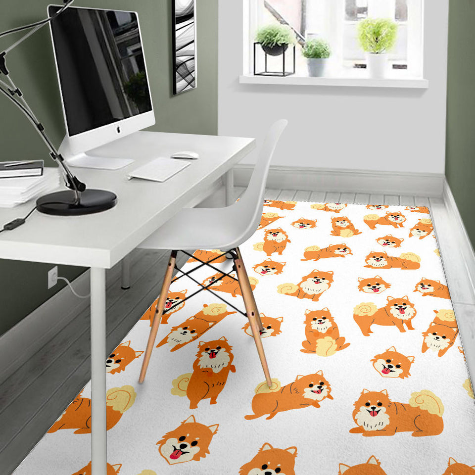 Brown Pomeranian Pattern Area Rug
