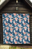 Hibiscus Pattern Print Design 02 Premium Quilt