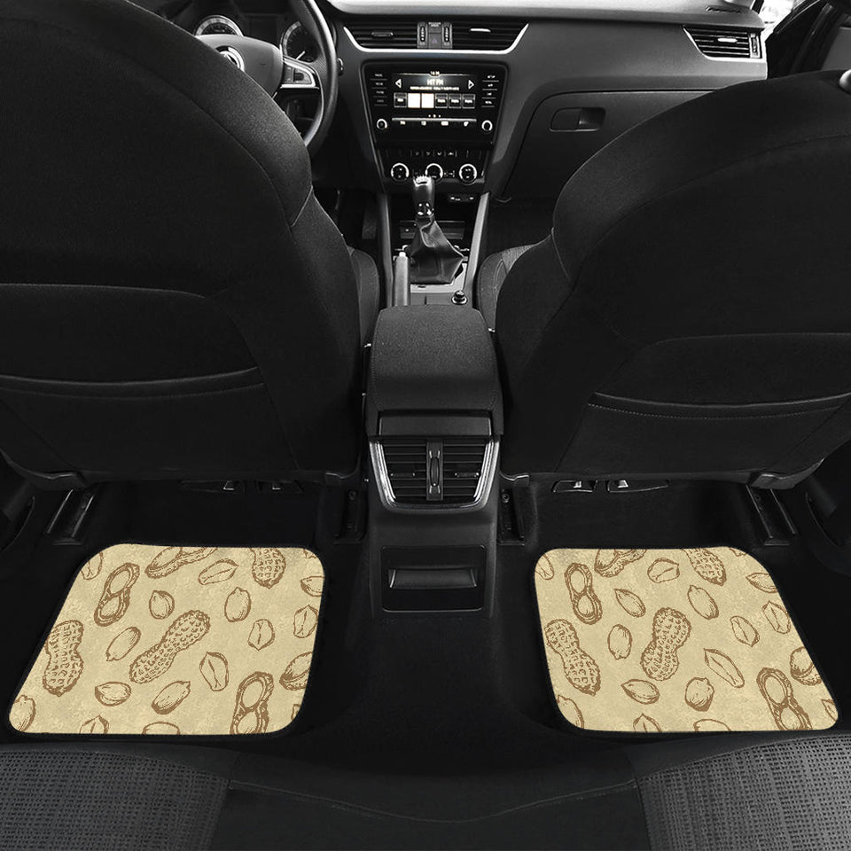 Hand Drawn Peanuts Pattern Front And Back Car Mats