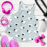 Sheep polka dot cloud pattern Women Racerback Tank Top
