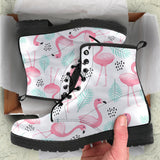 Cute Flamingo Pattern Leather Boots