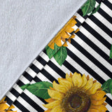 Sunflowers Ribbon Background Premium Blanket