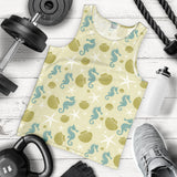 Seahorse shell starfish pattern background Men Tank Top