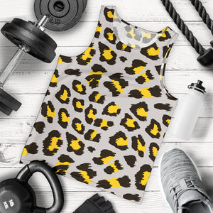 Gray Leopard print pattern Men Tank Top