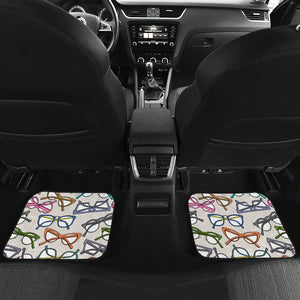 Sun Glasses Pattern Print Design 01 Front and Back Car Mats