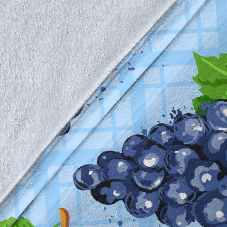 Watercolor Grape Pattern Premium Blanket