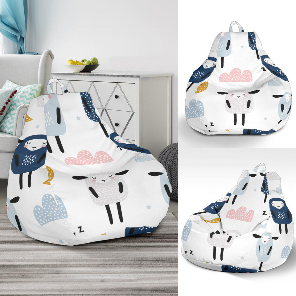 Cute Sleeping Sheep Moon Cloud Pattern Bean Bag Cover