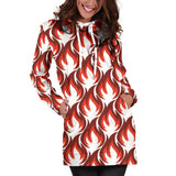 Fire Flame Symbol Design Pattern Women'S Hoodie Dress