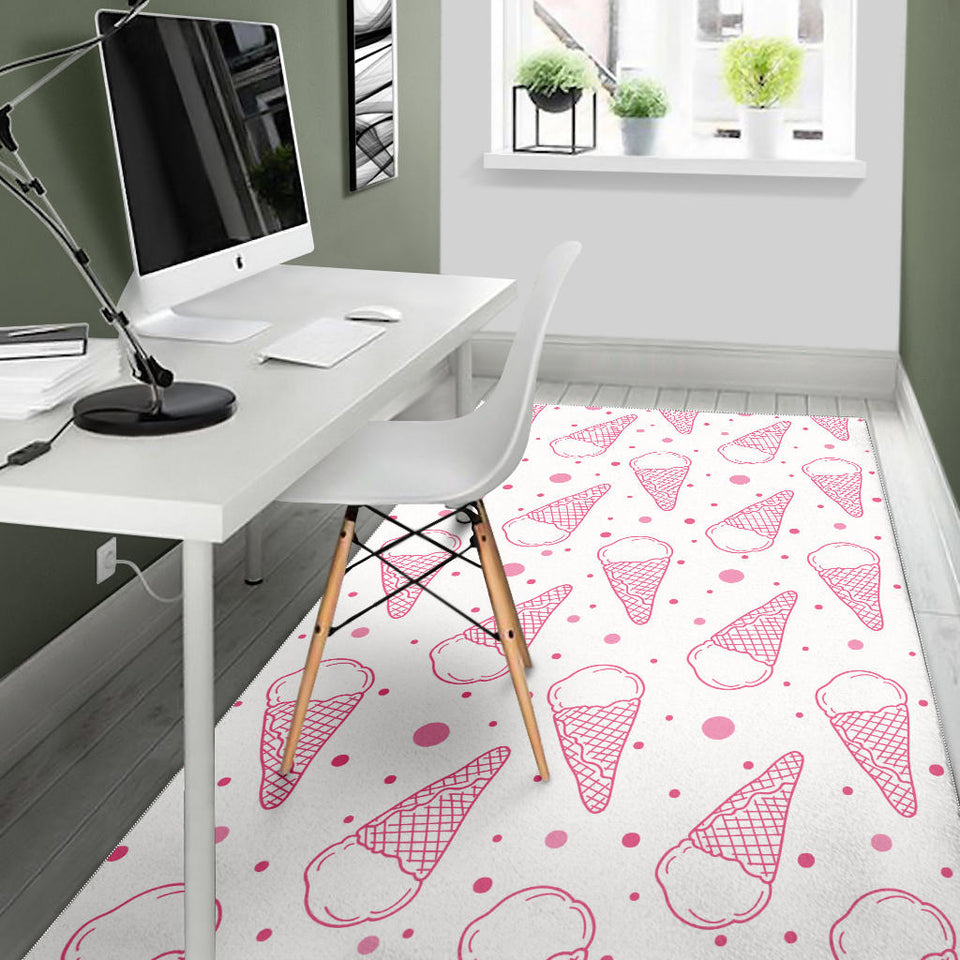 Hand Drawn Ice Cream Pattern Area Rug