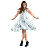 Nautical Steering Wheel Chain Sleeveless Midi Dress