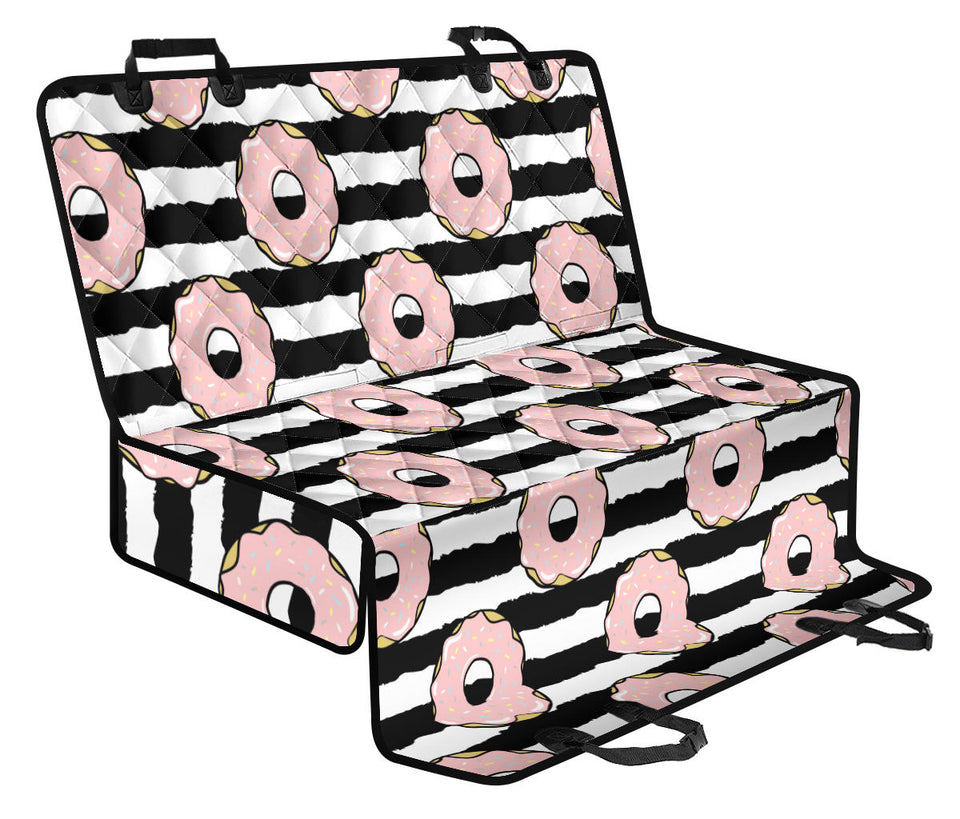 Donuts Pink Icing Striped Pattern Dog Car Seat Covers
