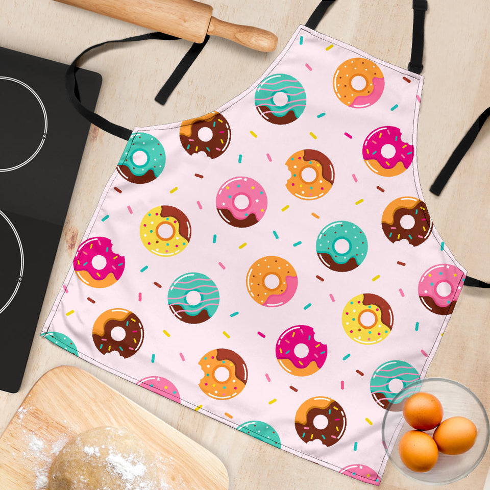 Donut Pattern Glaze Pink Background Adjustable Apron