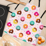Donut Pattern Glaze Pink Background Adjustable Apron