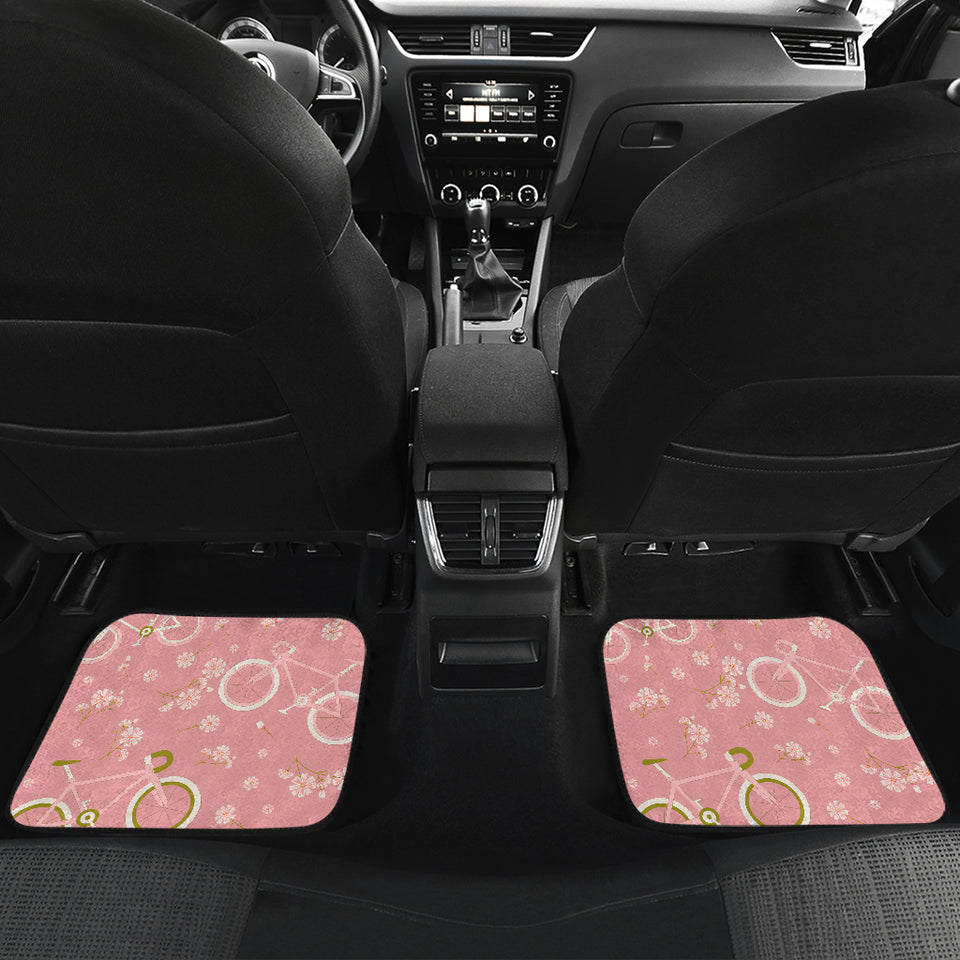 Bicycle Pattern Print Design 02 Front and Back Car Mats