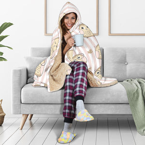 Cute Owl Leaf Hooded Blanket