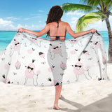Poodle Dog Rose Cake Pattern Sarong
