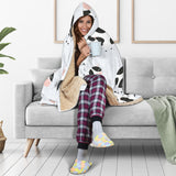 Cute Cows Pattern Hooded Blanket