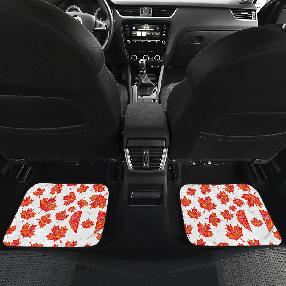 Canada Pattern Print Design 02 Front and Back Car Mats