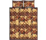 Camel polynesian tribal design pattern Quilt Bed Set