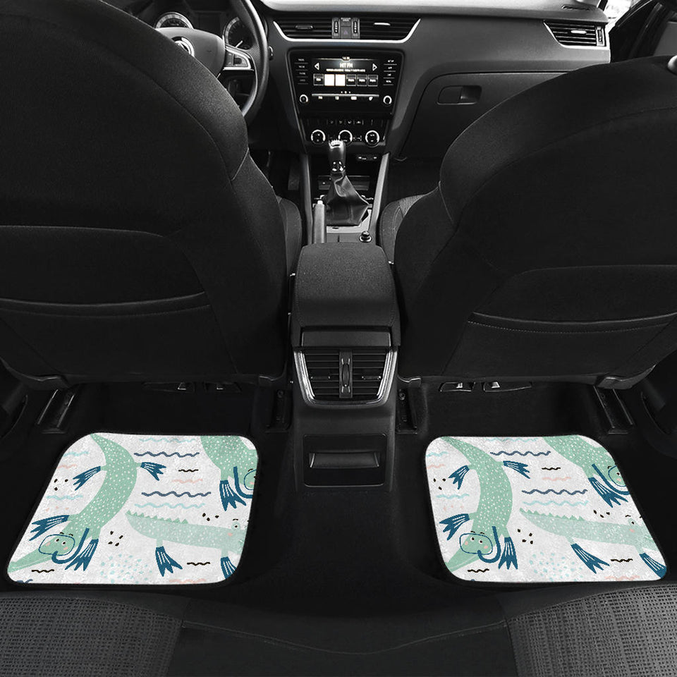 Crocodile Diver Pattern Front And Back Car Mats