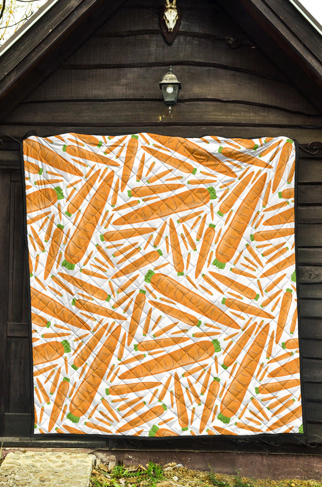 Carrot Pattern Print Design 02 Premium Quilt
