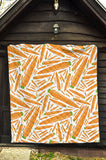 Carrot Pattern Print Design 02 Premium Quilt
