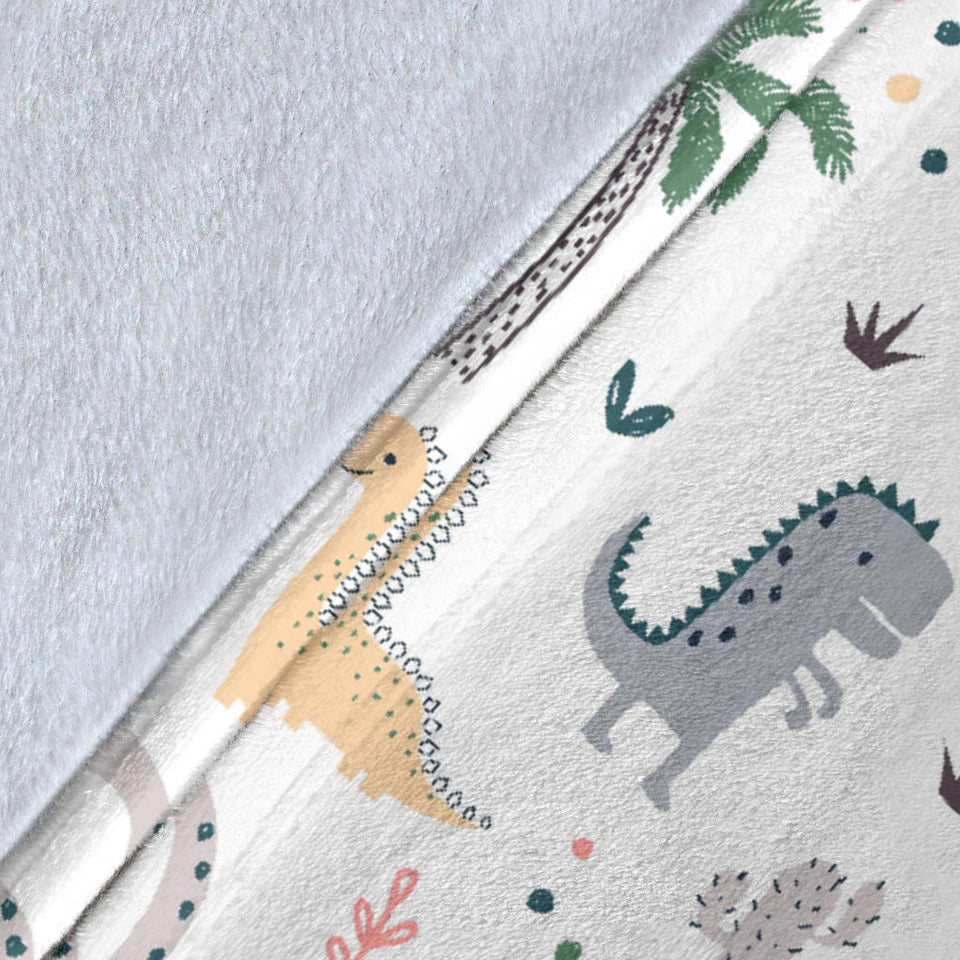 Cute Cartoon Dinosaurs Tree Pattern Premium Blanket
