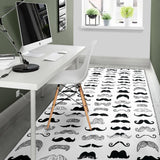 Mustache Beard Pattern Print Design 04 Area Rug